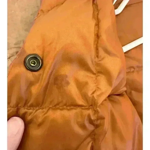 Eddie Bauer Jacket Womens Sz M Brown EB550 Goose Down Quilted Crop Puffer - Picture 10 of 16